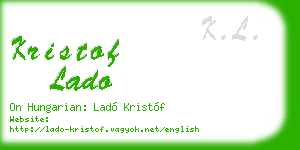 kristof lado business card